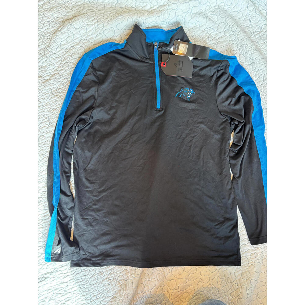 Antigua Carolina Panthers Men's Quarter-Zip Pullover Size Medium #733